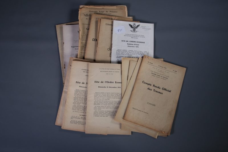Documents d’archives relatifs à la Grande Loge de France et au Rite Ecossais Ancien et Accepté