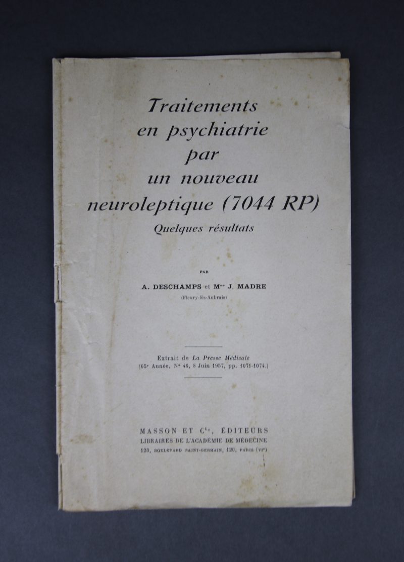 Traitements en psychiatrie par un nouveau neuroleptique (7044 RP) Quelques résultats