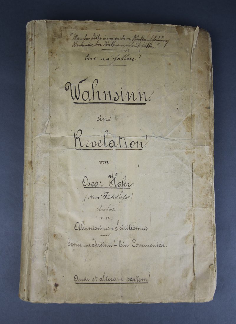 [MANUSCRIT] Oscar HOFER
Wahnsinn eine Revelation